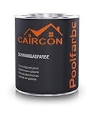 CAIRCON Poolfarbe für Betonbecken Fliesen Schwimmbadfarbe Betonfarbe Weiß - 750ml