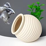 Aquarium Versteck Stein für Fische, Garnelen, Schildkröte zu Spielen und auszuruhen, Keramik Versteck Höhle kleine Fischtank Decor Rock, Betta Fisch Spielzeug