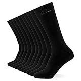 FM London 10er-Pack Einfarbige Herrensocken - Bequeme anthrazitfarbene, marineblaue und schwarze Socken für Herren