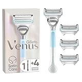 Gillette Venus Satin Care Rasierer Damen für den Intimbereich, Damenrasierer mit 4 Ersatzklingen, Intimrasierer für Frauen hilft, die Haut vor Irritationen zu schützen