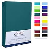 Camry Spannbettlaken Topper 180x200cm Petrol Baumwolle Bettlaken Jersey Spannbetttuch Oeko-Tex 100