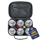 BEST SPORTING Boules-Set Metall I 6 Boule Kugeln & 2 Zielkugeln I Boccia Spiel Outdoor I Boule-Set Kinder I Boule Kugeln aus Metall I mit Distanzmessgerät & Magnetkugelheber