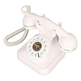 Telefon Festnetz Retro, Schnurgebundenes Festnetztelefon Vintage Seniorentelefon Festnetz mit Wählscheibe und Schnur Nostalgie Tischtelefon Extra große Tasten