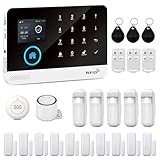 XNY 4G Alarmanlage Haus, WLAN Drahtloses Alarmanlage Wohnung mit APP-Benachrichtigung, 24 Stück(5 Bewegungsmelder, 10 Fenster Tür Sensoren, Fernbedienungen, Alarmsirene), Funktioniert mit Alexa