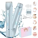 Silkyglow the Ultimate 2-in-1 Body Shaver, Silkyglow Shaver,Silkyglow Razor,Silky Glow Shaver,Lazzda Shaver,Glowshave 2-in-1 Women's Body Shaver,Ipx7 Waterproof Dual Head Shaver (Blue)