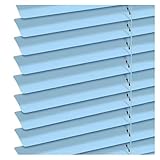 Jalousie Aluminium Tür Fenster Jalousette 2.5cm Lamellen Sonnenschutz & Sichtschutz Inklusive Montagematerial Mit Bohrinstallation Anpassbar(Light BluePin,B130XH160cm)