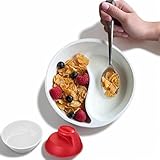 Loimol No Soggy Cereal Bowl, Müslischale Mit Separater Milch, Multifunktions-Müslischale Mit Getrennten Fächern, Anti Soggy Cereal Bowls, Divided Cereal Bowl, Für Snack-Milch-Topping-Joghurt