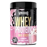 Warrior Whey Proteinpulver 500 g (bis zu 36 g Shake) – Muskelaufbau- und Erholungsgetränk – zum Genießen nach dem Training – köstlich und reich an Aminosäuren – 20 Portionen (Erdbeer-Milchshake)
