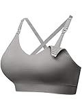 HBselect Still-BHS für das Stillen, Medium-Impact Nursing Sports Bra Unterstützung Mutterschaft BH Schwangerschaft Wireless Bra