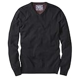 Charles Wilson Feinstrick Baumwollpullover mit V-Ausschnitt für Herren (XL, Dark Navy (0422))
