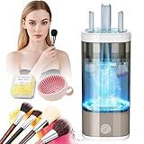 IUHFSIFS Pinselreiniger Make Up Elektrisch 2.0【Motor Upgrade - 10-fache Reinigungskraft】【Branche Nr. 1 – SGS-Zertifizierung】Pinselreiniger Make Up, Leicht Zu Edienen Make Up Brush Cleaner, Gray