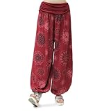Glamexx24 Damen Haremshose leichte Pumphose Aladin-Hose Sarouelhose Yogapant Pluderhose Freizeithose Sommerhose