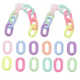 ORFOFE 200 Stück Teiliges Acryl Kettenglieder Bunte C Clip Schnellverbinder Wiederverwendbare DIY Schmuck und Bastelketten Glatte Oberfläche Langlebige Kunststoffverbindung für
