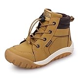 UOVO Jungen Winterstiefel Jungen Schneestiefel Schuhe Kinder Wasserdicht Sneakers Outdoor Winterschuhe Hi Top rutschfest, Gelb-Five-Fünf, 25 EU