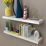 lvssiao 2er Set MDF Wandboard Hängeregal Wandregal Bücher/DVD Regal, Würfelregal in Moderner für Bücher DVD Auszeichnungen Büchern Sammlerstücken, weiß
