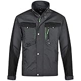 BWOLF Brave Arbeitsjacke Männer Arbeitsjacke Herren Multifunktionale Arbeitsjacke Bundjacke – Multitaschen + Multi Taschen + Ärmel mit 600D Polyester verstärkt (Grau, M)