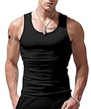 Viisendy Pro Herren Sport Stringer Tank Top, Bodybuilding Workout Tanktop für das Fitnessstudio, Baumwolle Ärmelloser Muskelshirt, Classics Schnelltrocknendes Trainings Tank Schwarz M