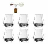 H-BO 6 Spey Urban Whisky Whiskey Tumbler Tasting Gläser (25cl) + 1 Glaskugelportionierer zum feinen Dosieren
