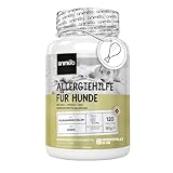 animigo Allergie Tabletten für Hunde - 120 Tabletten für Verdauung, Immunsystem, Haut & Fell Allergien bei Hunden - Mit Kurkuma, Flohsamenschalen, Leinsamen, Traubenkernextrakt - Mit Huhn Geschmack