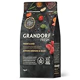 Grandorf Fresh Junior - Lamm und Süßkartoffel - Hypoallergenes Hundefutter - Mittelgroße und Große Rassen 1 kg