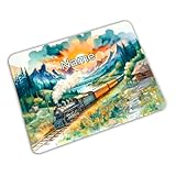 Zug Vesperbrettchen mit Name/Namen/Frühstücksbrettchen Brotzeitbrettchen Schneidebrettchen mit Motiv und Personalisierung/Kinder/Vesperbrett Brotzeitbrett Frühstücksbrett Schneidebrett