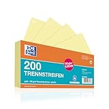 Oxford Trennstreifen, aus Karton, gelocht, 190 g/m², gelb, 200 Stück