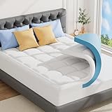ABENE Matratzen Topper 120x200cm H4 Hart Gel Schaum Topper mit Waschbar Bambusfaser Bezug, 7cm Höhe Matratzentopper für Boxspringbett Komfortschaum Atmungsaktiv Druckverteilung（120cmx200cm, Weiß）