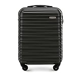WITTCHEN Stabiler Handgepäck Trolley Koffer Reisekoffer Schwarz ABS Hartschalen Trolley Rollen Kombinationsschloss