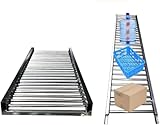 30 x 300 cm leichte Förderschlitten ohne Antrieb, Rollenbahn mit robustem Stahlrahmen und ABS-Rollen für effiziente Materialhandhabung und Transportlösungen