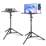 VEVOR Projektorständer Laptopständer-Stativ, höhenverstellbar von 685 bis 1600 mm, tragbares Projektor-Stativ mit Ablage & Schwanenhals-Telefonhalter, für Filme im Freien Büro zu Hause 5 kg belastbar