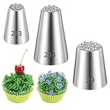 3 Stück Spritztüllen Aus Gras, Professionelle Spritztülle Gras (233, 234 Und 23m) Dekorationsspitzen Zum Glasieren, Mehrfachöffnung Zum Dekorieren Von Torten Und Cupcakes
