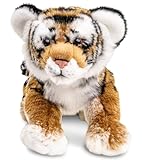 Uni-Toys - Tiger Junges, liegend - 33 cm (Länge) - Plüsch-Wildtier - Plüschtier, Kuscheltier