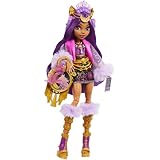 Monster High Clawdeen Wolf-Puppe mit glamourösem Festival-Outfit und Festival-Zubehör wie Snacks, Bandposter, Statement-Tasche und mehr, HXH80