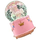 Fockety Rotierende Schneeflocken-Kristallkugel-Spieluhr, Schönes Cartoon-Design mit Schöner Musik für Mädchen und, Harz-Kristallkugel-Spieluhr für Schlafzimmer