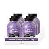 Corine de Farme Relax Badesalz Lavendel – Meersalz mit Lavendel – schnell auflösend, beruhigend und weichmachend – für Badezimmer oder Spa – großes Glas, 1,3 kg