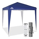 EAGLE PEAK 2.4x2.4m Pavillon Klappbar Wasserdicht Pop Up Pavillon Faltbar UV Schutz 50+ Faltpavillon für Camping Garten Party Hochzeit Picknick und Festival, inkl. Tasche, Dunkelblau