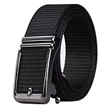 XuoAz Herren Taktischer Webgürtel Outdoor-Arbeitsgürtel Jagd-Wandern Gürtel Nylon Stoffgürtel mit Metallschnalle, Schwarz mit Metallschnalle, for 34-38' waist