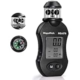 WapoRich Mini Windmesser, 360° Cup-Anemometer Handheld Windmessgerät misst Windgeschwindig 0,7–42 m/s mit Kompass für Segeln, Jagd, Drohnenflug RQ-876