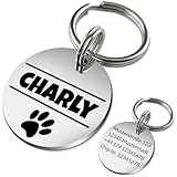 SanJuve Edelstahl Hundemarke mit Gravur - ⌀25mm oder 30mm - Personalisiert mit Name, Motiv und Text - Runder Anhänger für Halsband als Tiermarke für Hunde und Katzen