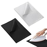 LXUEJIE 2 Stück Bügelvlies, 100 x 100 cm Vlieseline zum Aufbügeln Leichtes Gewicht für Bügelfalten Nähhandwerk Verstärkte Stickereien Bekleidung(Schwarz Weiß)