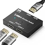 HDMI Switch 2.1 8K Splitter Bi-Directional 8K@60Hz 4K@120Hz Converter 48Gbps High Speed Transmission Splitter for Xbox PS4/5 Monitors
