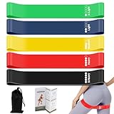 XIANGLONGY 5 Stück Gymnastikband Elastisch, Dehnungsband, Gymnastikbänder Set mit 5 Widerstandsstufen, Fitness Bänder für Yoga, Pilates, Krafttraining, Physiotherapie