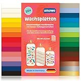 Smowo® 30 Wachsplatten zum Verzieren und Gestalten von Kerzen - Ideal für Kommunion, Taufe und Basteln - Kerzenwachs Platten Set für DIY Kerzenkunst