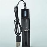 Sankaka Batterieladegerät USB 1 Slot Universal Schnellladung Wiederaufladbar Lithium für 18650 26650 14500 16340
