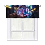 LEVNDIEJ Kurzer Fenstervolant für Fenster, Küche, Wohnzimmer, 137,2 x 45,7 cm, Neonfarben