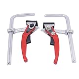 2 Stück Hebelzwinge Ganzstahl Klemme Ratschenklemmen Tischzwinge Handzwinge Zwinge Einhandzwinge Klemmdurchmesser 160mm Kraftvolle Zwinge für Schleifen, Schneiden