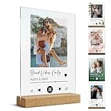 Spotify Glas Bild mit Foto und QR Code - Personalisierte Geschenke für Frauen und Männer im Musik Song Cover Design - Fotogeschenk für Sie und Ihn Geburtstag - Geschenkidee