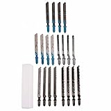 MechKit Stichsägeblätter-Set, 20 Stück, HSS T-Schaft, klar, schnell schneidend, Stichsägeblätter für Holz und Metall, kompatibel mit den meisten Stichsägen