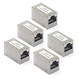 Uliwamowi 6 Stück RJ45-Koppler Cat6A für Kabel Cat 6, Cat 5, Cat 5e, Ethernet-Adapter weiblich auf weiblich, Shielded Ethernet Adapter, kompatibel mit Switch, TV, PS4, Modem, PC, TV-Box, Router