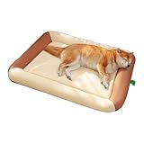 Demsyeq Waschbares, wasserdichtes Hundebett, Welpenschlafmatte – hohe Rückprall-Katzen-Ruheunterlage, atmungsaktives Welpen-Kissen für Haustierkäfig, Auto